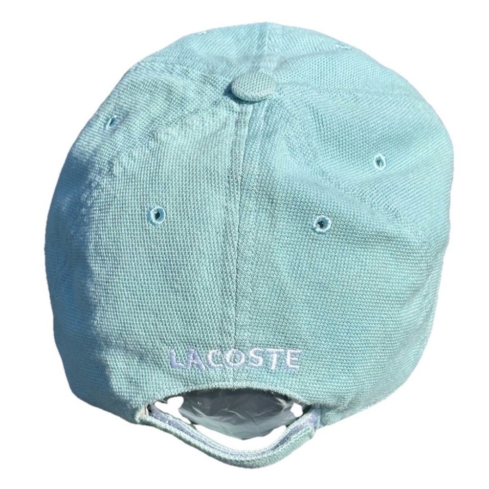 Lacoste Vintage 100% Cotton Light Blue Adjustable Cap 90s Tennis Golf - Picture 2 of 3